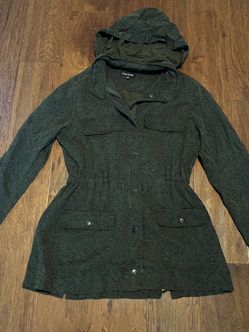 Dear John Olive Green Hooded Utility Jacket